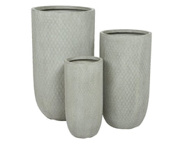 KSD - Fender Planter High set van 3 Fibre Clay Licht Grijs