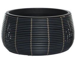 Decoris - Pot polyrattan d48 h24 cm grijs