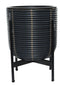 Decoris - Pot polyrattan d27 h37 cm grijs
