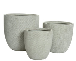 KSD - Fender Planter set van 3 Fibre Clay Licht Grijs