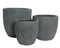KSD - James Planter set van 3 Fibre Clay Antraciet