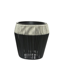 Merkloos - Ruby Planter S Wicker Tapered Tall Zwart
