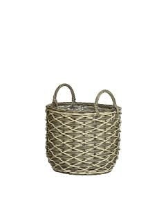 Merkloos - Duncan Planter M Wicker Bucket Grijs