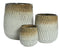 KSD - Daniel Planter set van 3 Terracotta Round Willow Leaf Brons