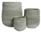 KSD - Daniel Planter set van 3 Terracotta Round Willow Leaf Gebroken Wit