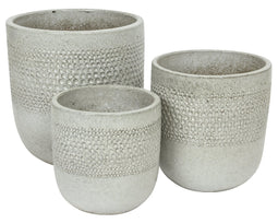 KSD - Collin Planter set van 3 Terracotta Cilinder Wit