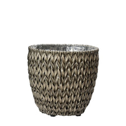Decoris - Eric planter wicker dia28.00x28.00cm antraciet