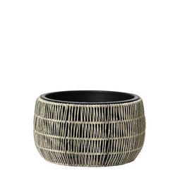 Decoris - Kate planter wicker dia36.00x20.00cm licht grijs