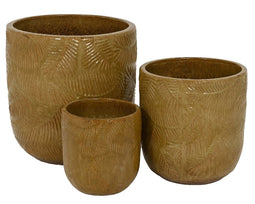 KSD - Inez Planter set van 3 Terracotta Leaf Groen