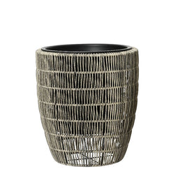 Decoris - Kate planter wicker dia38.00x42.00cm licht grijs