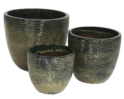 KSD - Maxime Planter set van 3 Terracotta Tapered Zwart