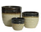 KSD - Dante Planter set van 3 Terracotta Round Stripe Zwart Wit
