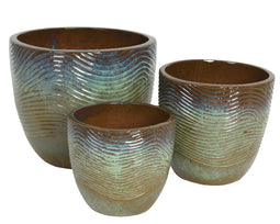 KSD - Maxime Planter set van 3 Terracotta Tapered Groen