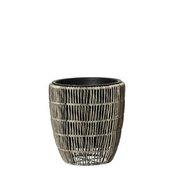 Decoris - Kate planter wicker dia28.00x30.00cm licht grijs