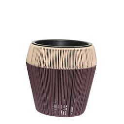 Decoris - Ruby planter wicker dia28.00x28.00cm paars/kleur(en)