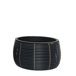 Decoris - Jolie planter wicker dia36.00x20.00cm antraciet