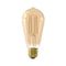 Calex - LED volglas LangFilament Rustieklamp 220-240V 4.5W 470lm E27 ST64, Goud 2100K met sensor