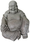 stonE'lite - Boeddha Happy 24 Cm Licht Grijs Fiberclay