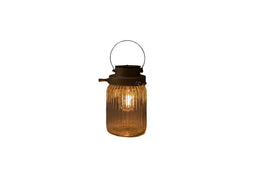 Anna's Collection - Solar glazen pot met retro lamp 11x18cm