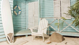 Customize-it - Strandhut 130x70cm Tuinschilderij