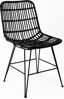 Van der Leeden - Eetkamerstoel Rattan Iron Black