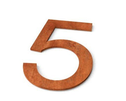 Geroba - Nummer 5 Model: Huisnummer Corten