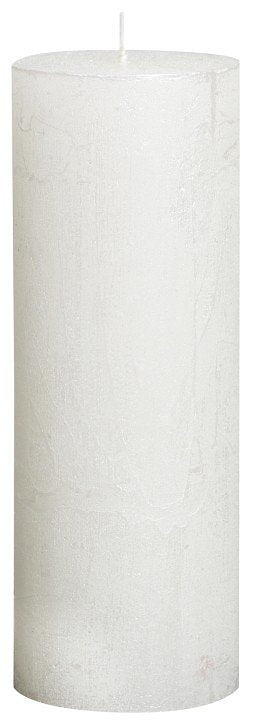 4 stuks - Bolsius - Stompkaars metallic rustiek wit 190 x 70 mm