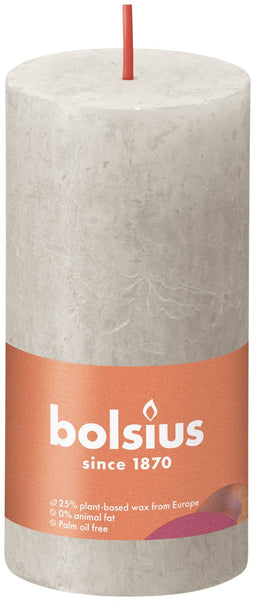 3 stuks - Bolsius - Stompkaars Sandy Grey 100/50 rustiek