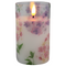Magic Flame - LED kaars in glas bloem 12,5cm roze