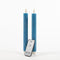 Annas collection - 2Pcs Denim Blue Rustic Wax Taper Candle 23Cm Moving Fla
