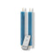 Annas collection - 2Pcs Denim Blue Rustic Wax Taper Candle 23Cm Moving Fla