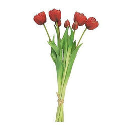 Buitengewoon de boet - Bosje Tulpen Tulp Duchesse Double rood kunstbloem