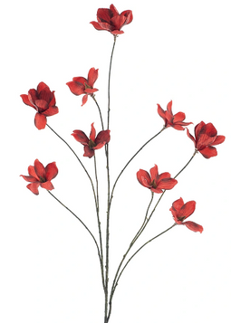 Buitengewoon de Boet - Kunstbloem Wild magnolia spray Salla red 127 cm