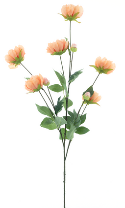 Nova Nature - Paeony spray Sapporo peach 126 cm kunstbloem