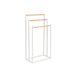 Losstaand handdoekenrek Home ESPRIT Wit Natuurlijk Metaal Bamboe 45 x 22 x 85 cm