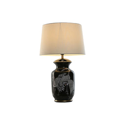 Bureaulamp Home ESPRIT Zwart Gouden Keramisch 50 W 220 V 40 x 40 x 70 cm