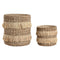 Plantenbakkenset Home ESPRIT Bruin Raffia Cement Tropisch 23 x 22 x 25 cm