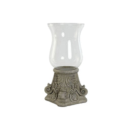 Kaarshouder Home ESPRIT Grijs Kristal Cement 26 x 26 x 58 cm