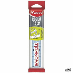 Liniaal Maped Study Transparant 15 cm (25 Stuks)