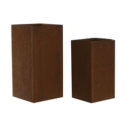 Plantenbakkenset Home ESPRIT Metaal 25 x 25 x 50 cm (2 Stuks)