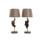 Bureaulamp Home ESPRIT Bruin Metaal Hars 50 W 220 V 26 x 26 x 53,5 cm (2 Stuks)
