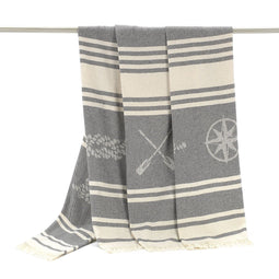Strandhanddoek Alexandra House Living Maca Grijs 125 x 180 cm