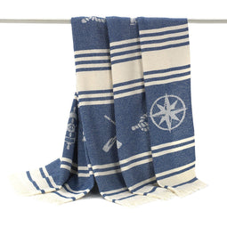 Strandhanddoek Alexandra House Living Maca Blauw 125 x 180 cm