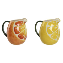 Kruik Home ESPRIT Keramiek Modern Citroen Oranje (2 Stuks)