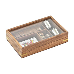 Set van 5 Bordspellen DKD Home Decor Domino Speelkaarten Dobbelsteen 22 x 14 x 5 cm