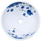 Opzetwasbak rond 41x14 cm keramiek wit en blauw