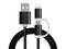 Reekin Cable (2in1 MicroUSB & Lightning) 1 Meter (Black-Nylon)