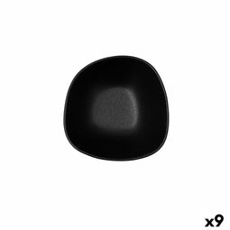 Kom Bidasoa Fosil Zwart Keramisch Vierkant 14 X 13,9 X 6,8 CM (9 Stuks)