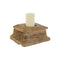 Kaarshouder Home ESPRIT Natuurlijk Hout 25 x 25 x 12 cm (2 Stuks)