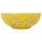 Opzetwasbak rond 41x14 cm keramiek wit en geel